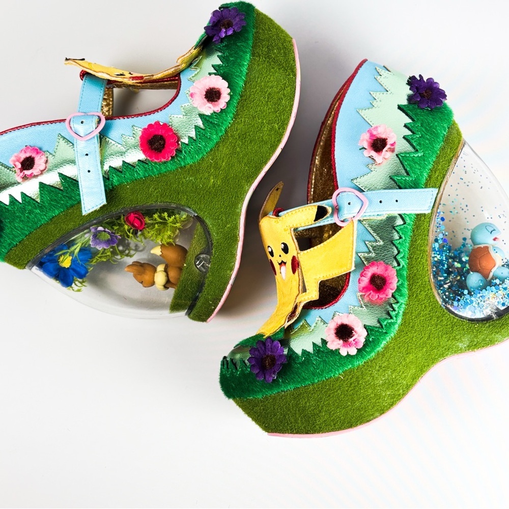Irregular Choice “Journey On” Pokémon Terrarium Wedge Heels – Squire Evee